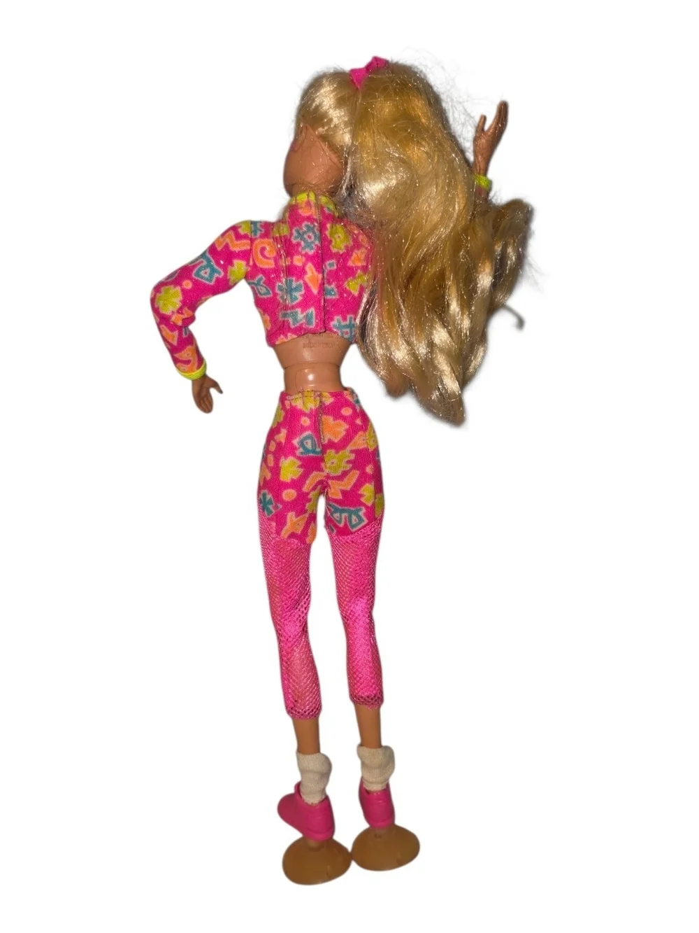 Mattel WORKING OUT Barbie 1996 Dressed w/ Shoes & Suction Cups